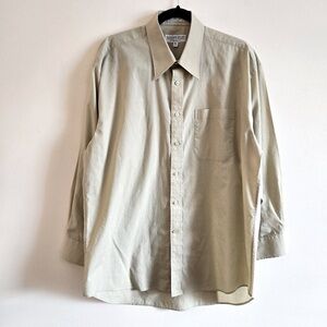 VTG MONSIEUR BY GIVENCHY I L Cotton Blen Button Down Shirt I khaki beige